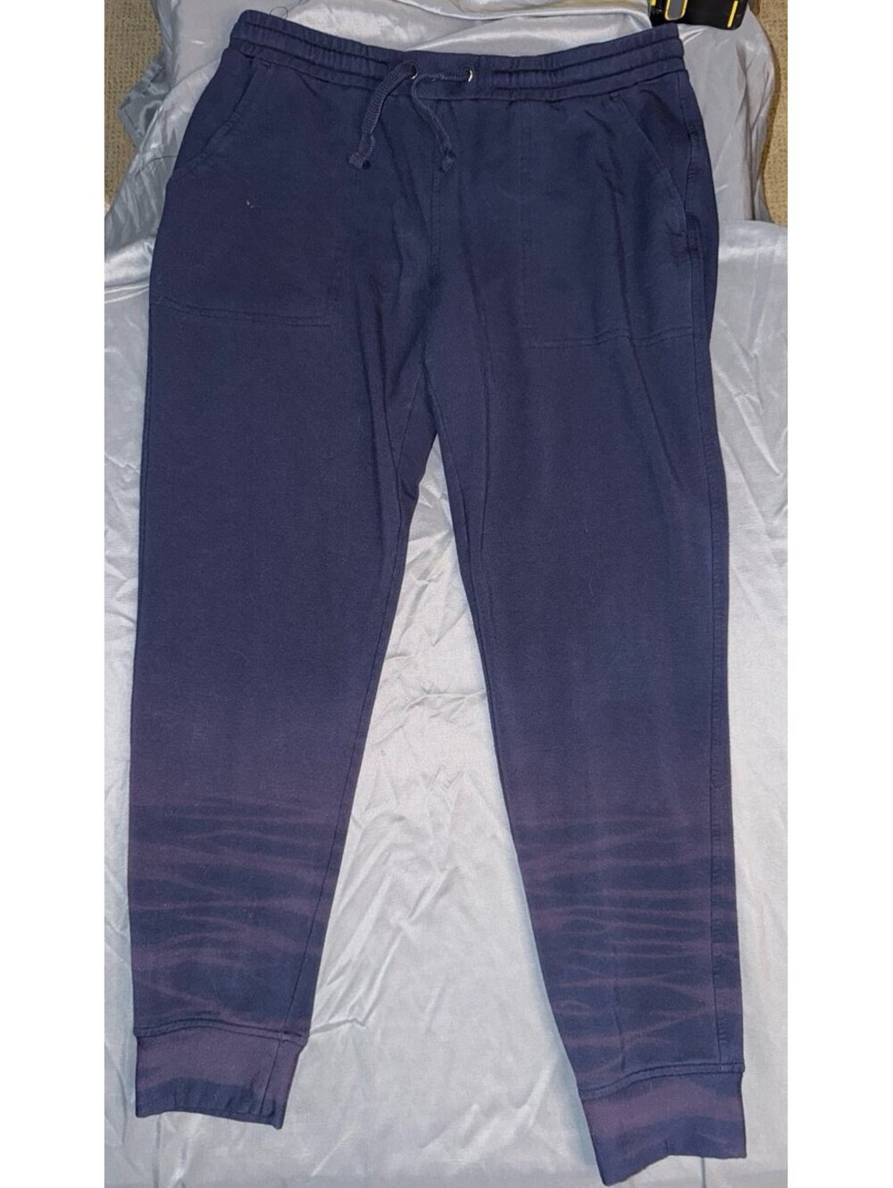 Quince super soft fleece joggers navy blue Sz M design? Minimalist artsy